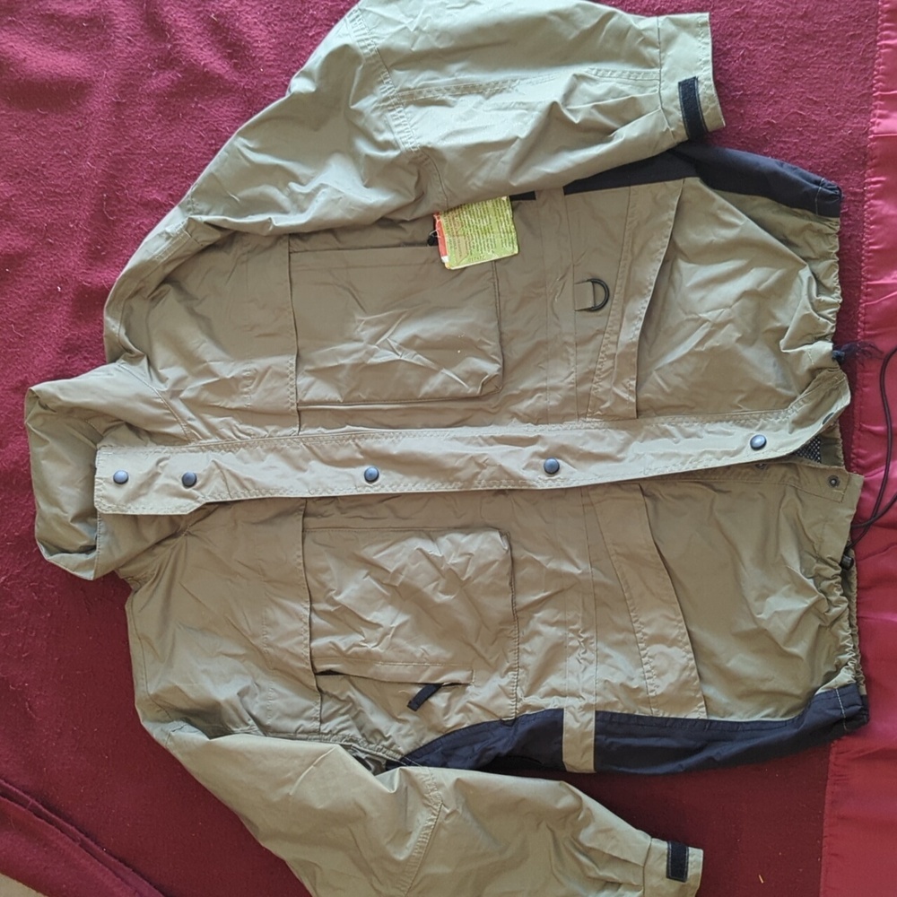 Sportscaster‎ Green Outdoors Fishing Mesh Multi-Pockets Rain Jacket XL